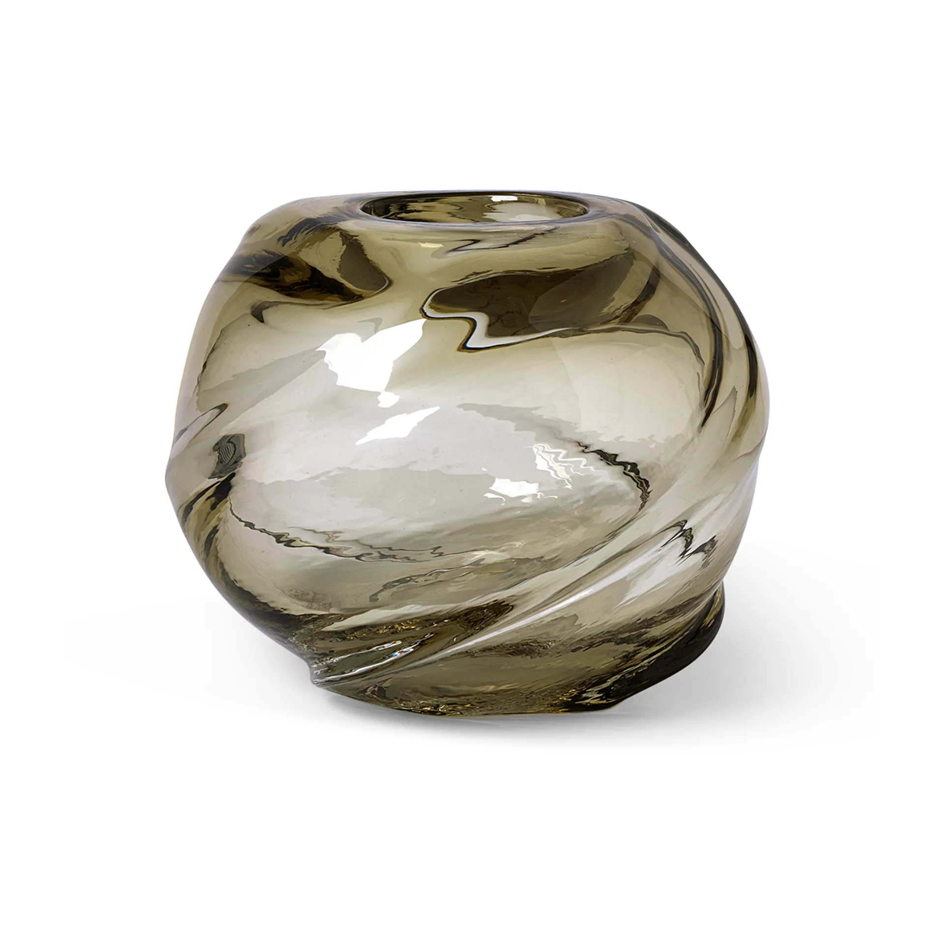 Vaso rotondo Water Swirl Ø 21 cm, Giallo chiaro Ferm Living