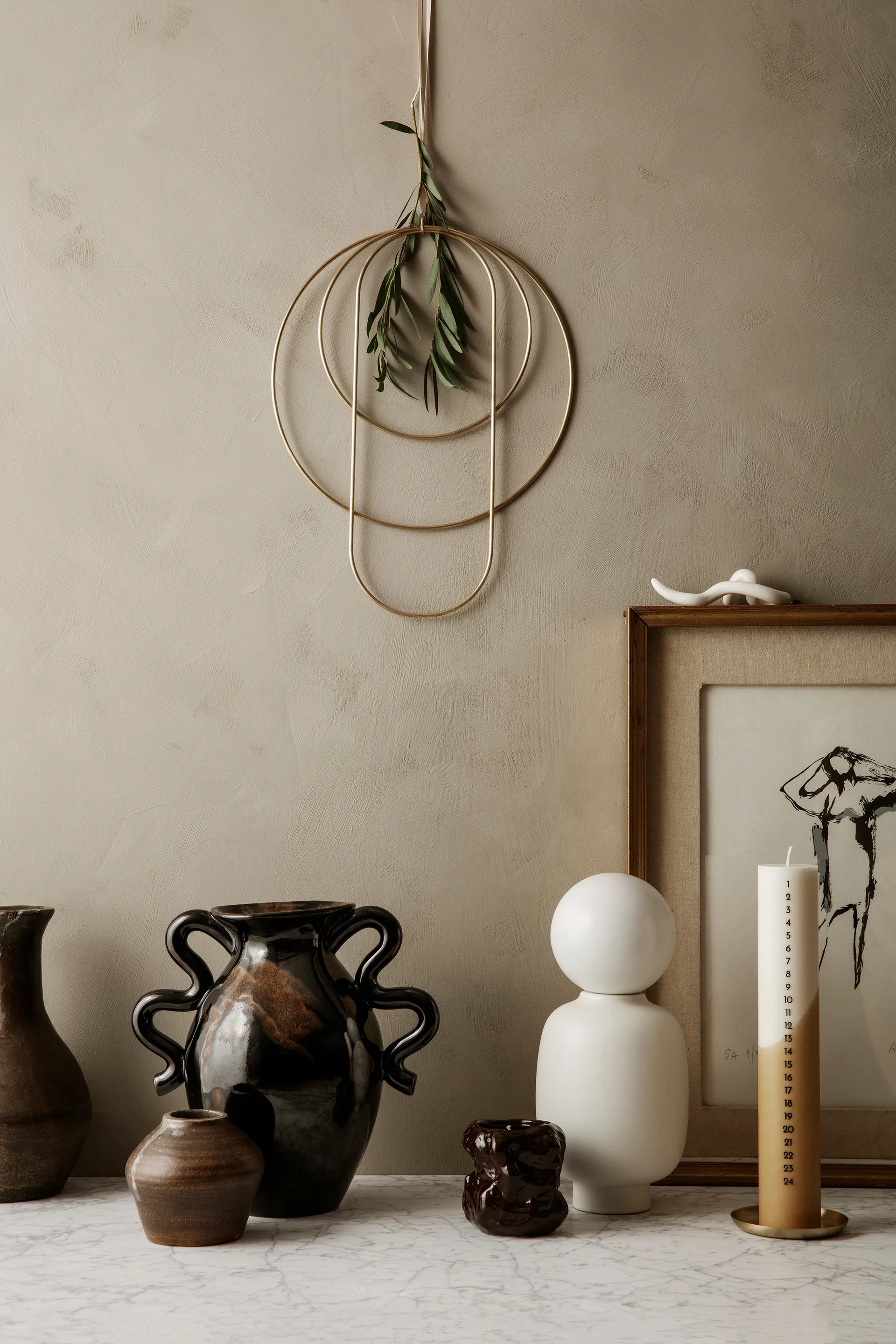 Vaso Verso 27 cm, Nero-marrone Ferm Living