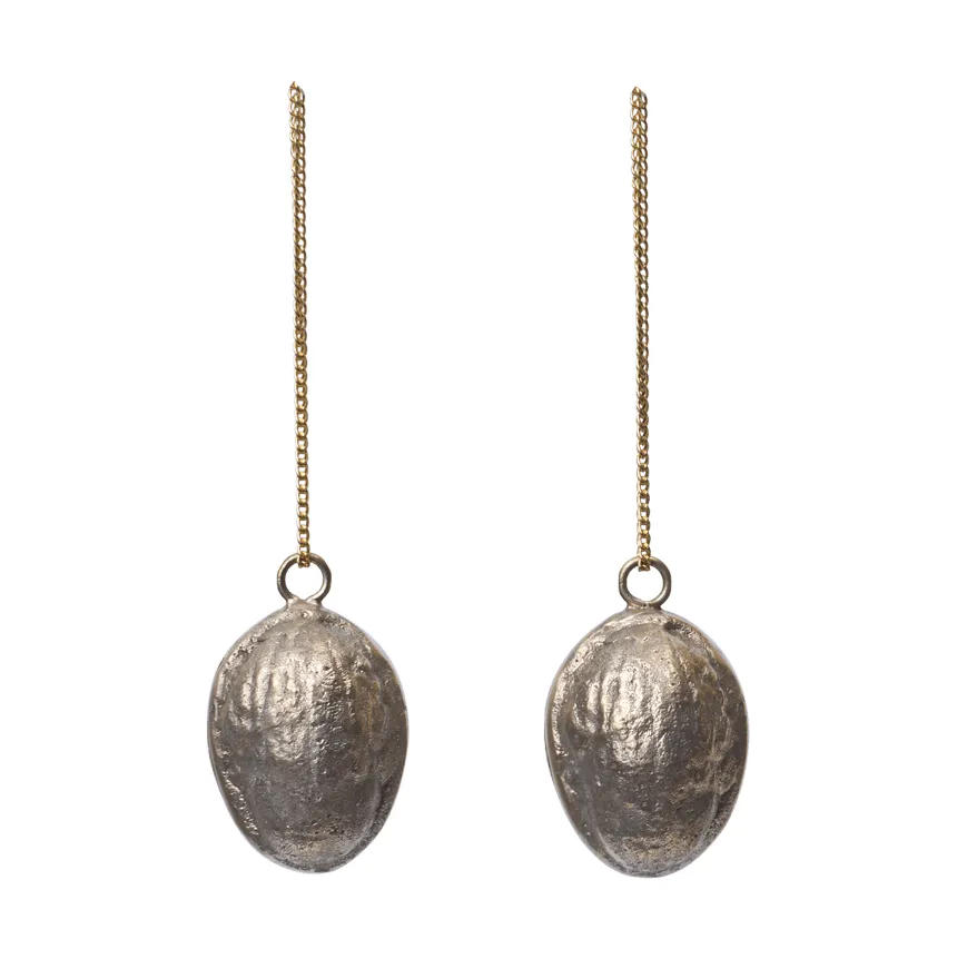Walnut decorazioni 2 pezzi, Ottone Ferm Living