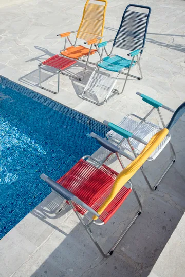 Lettino prendisole Spaghetti con poggiapiedi - Multi-blue - Fiam