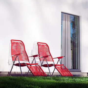 Lettino prendisole Spaghetti con poggiapiedi - Red - Fiam