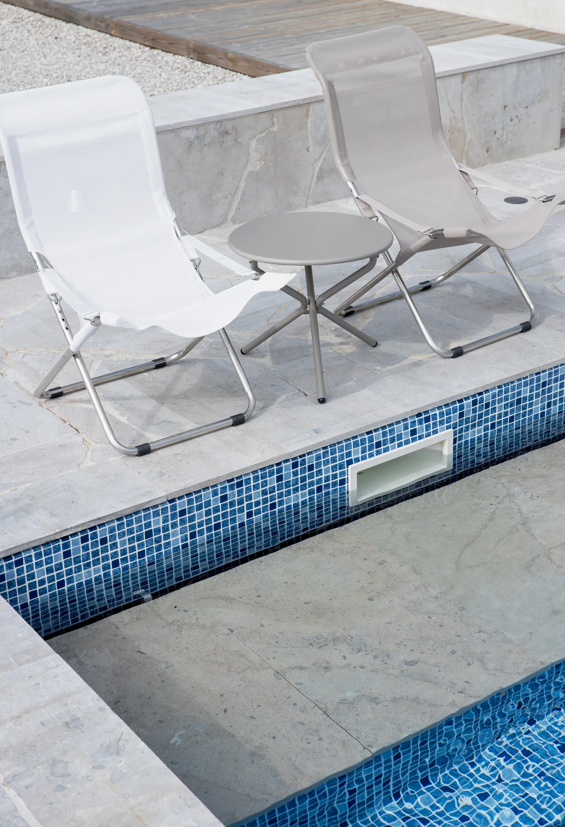 Sedia a sdraio Fiesta, Bianco-beige Fiam