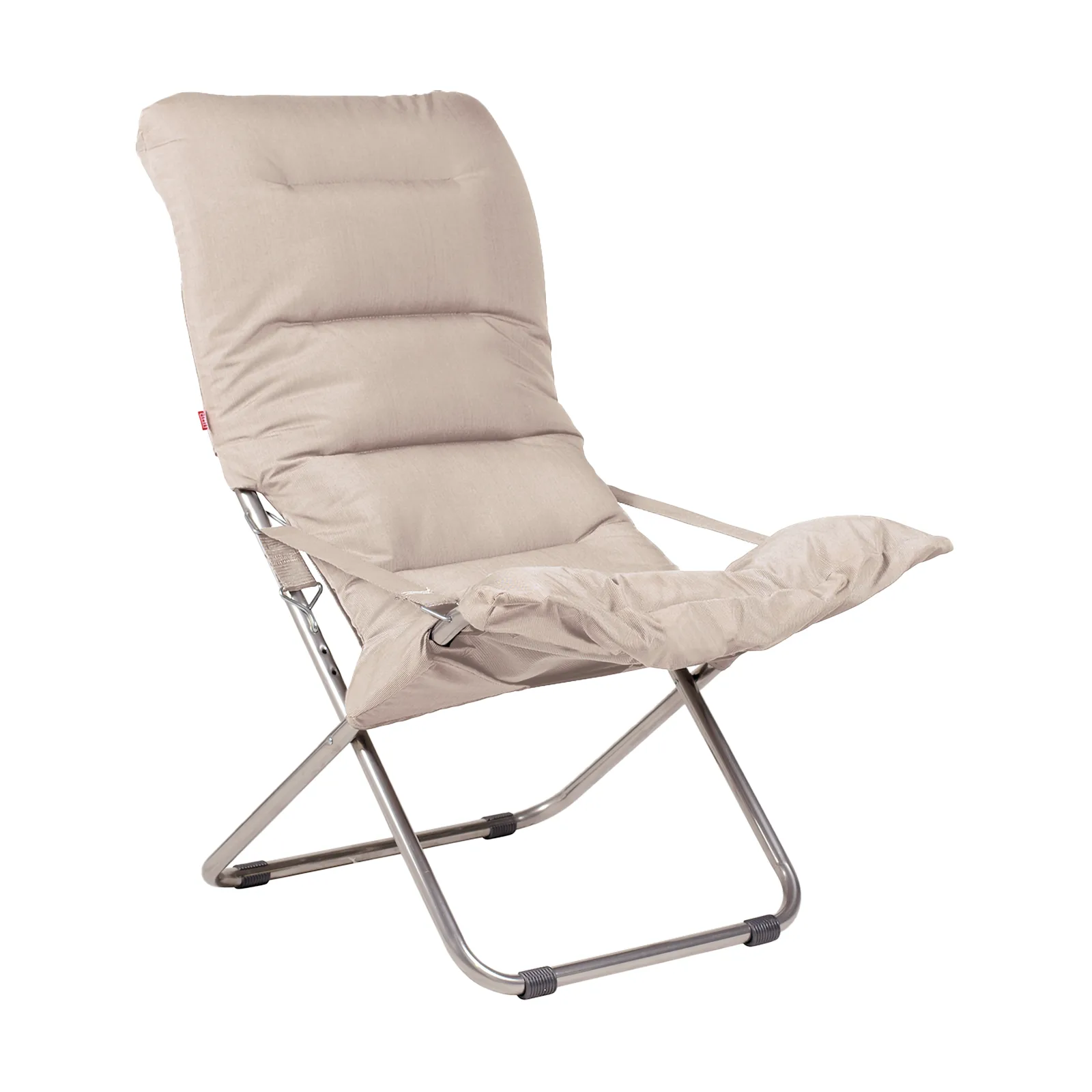 Sedia a sdraio Fiesta Soft, Tessuto beige-telaio in alluminio Fiam