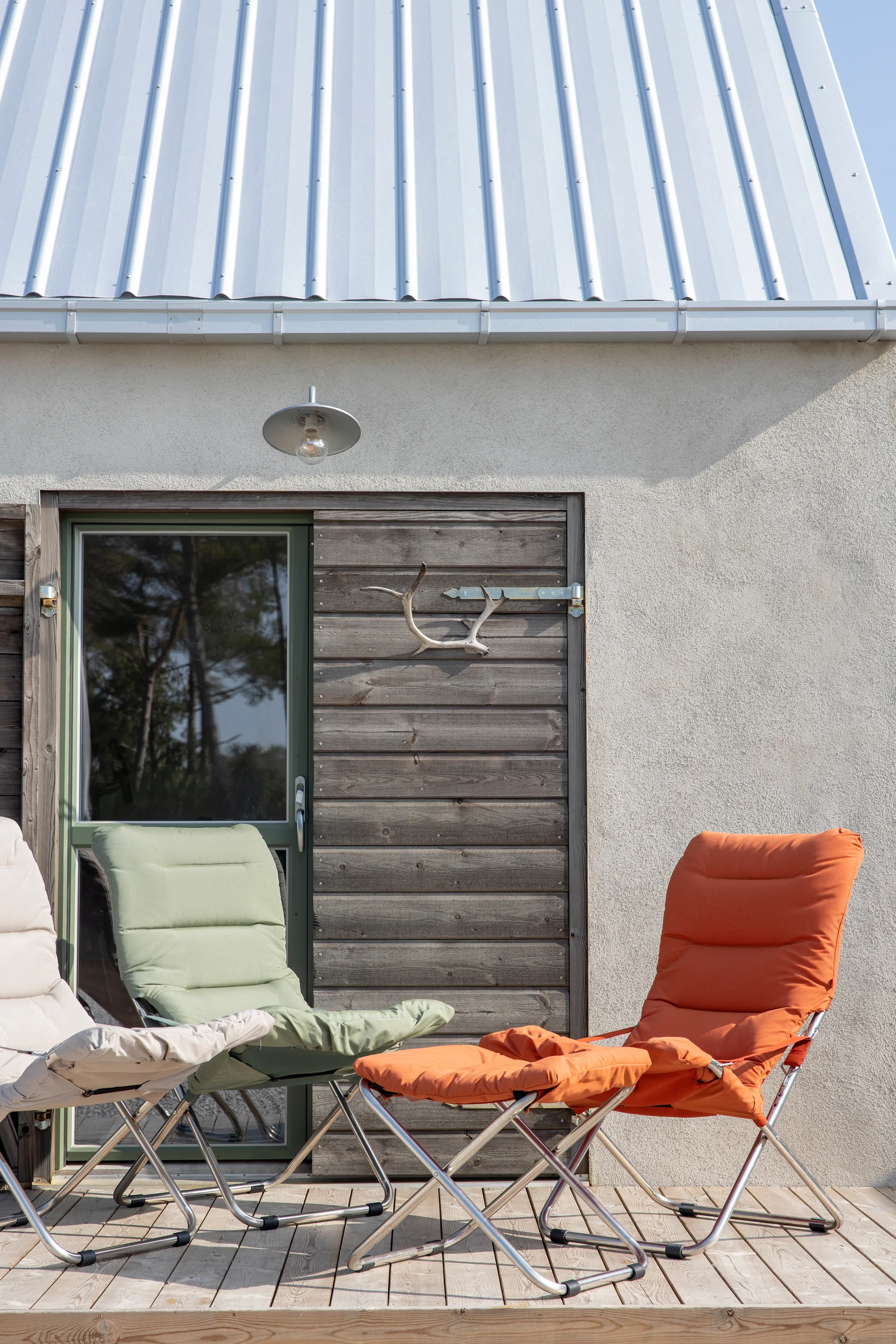 Sedia a sdraio Fiesta Soft, Tessuto verde salvia - struttura in alluminio Fiam