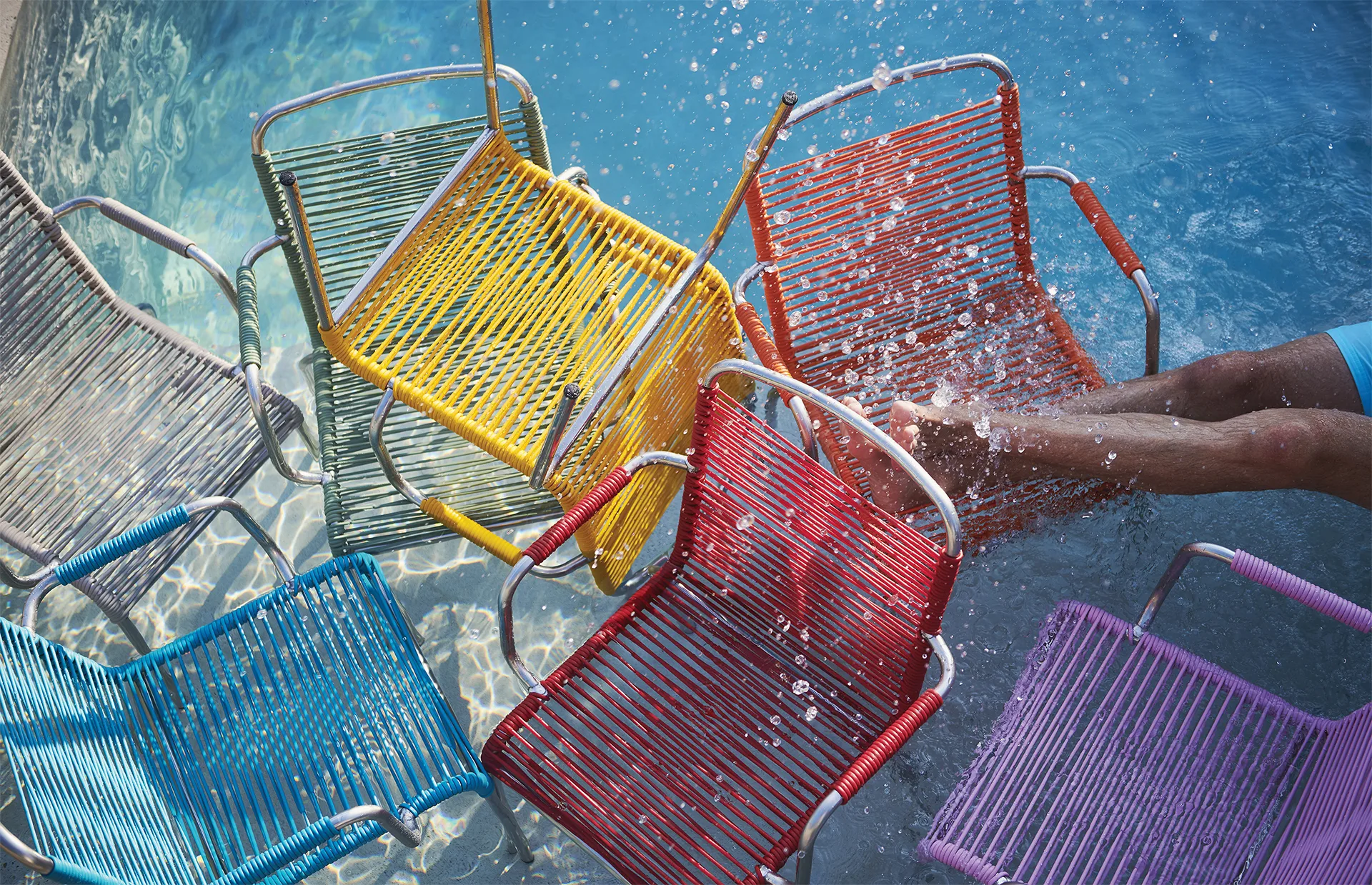 Sedia con braccioli Mya in alluminio, Giallo Fiam