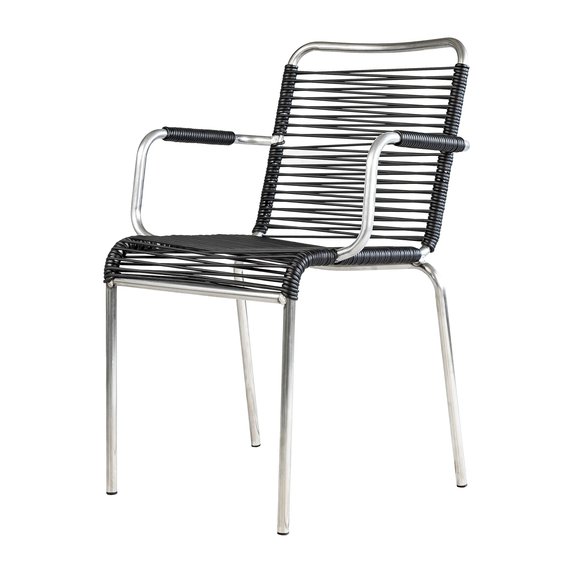 Sedia con braccioli Mya in alluminio, Nero Fiam