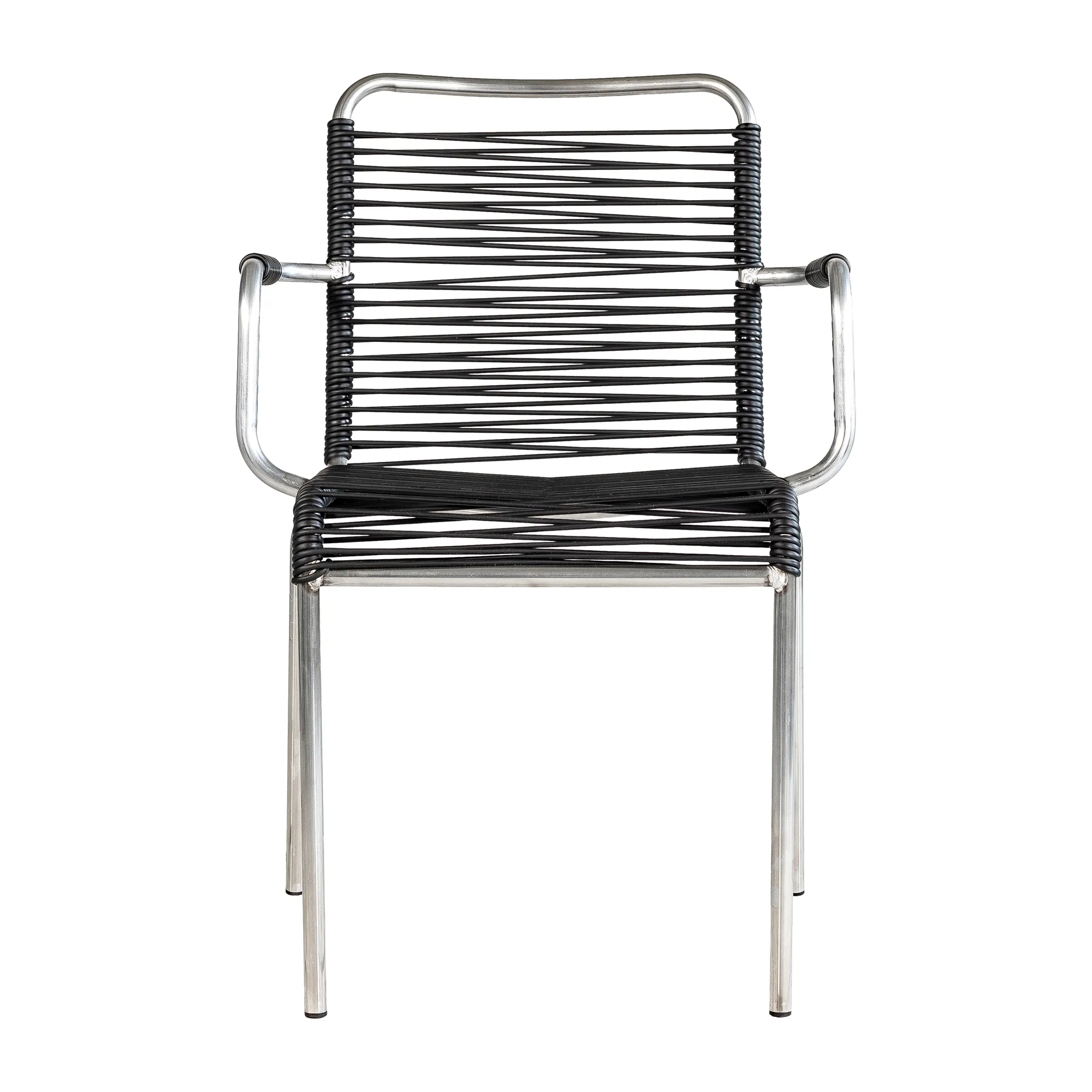 Sedia con braccioli Mya in alluminio, Nero Fiam