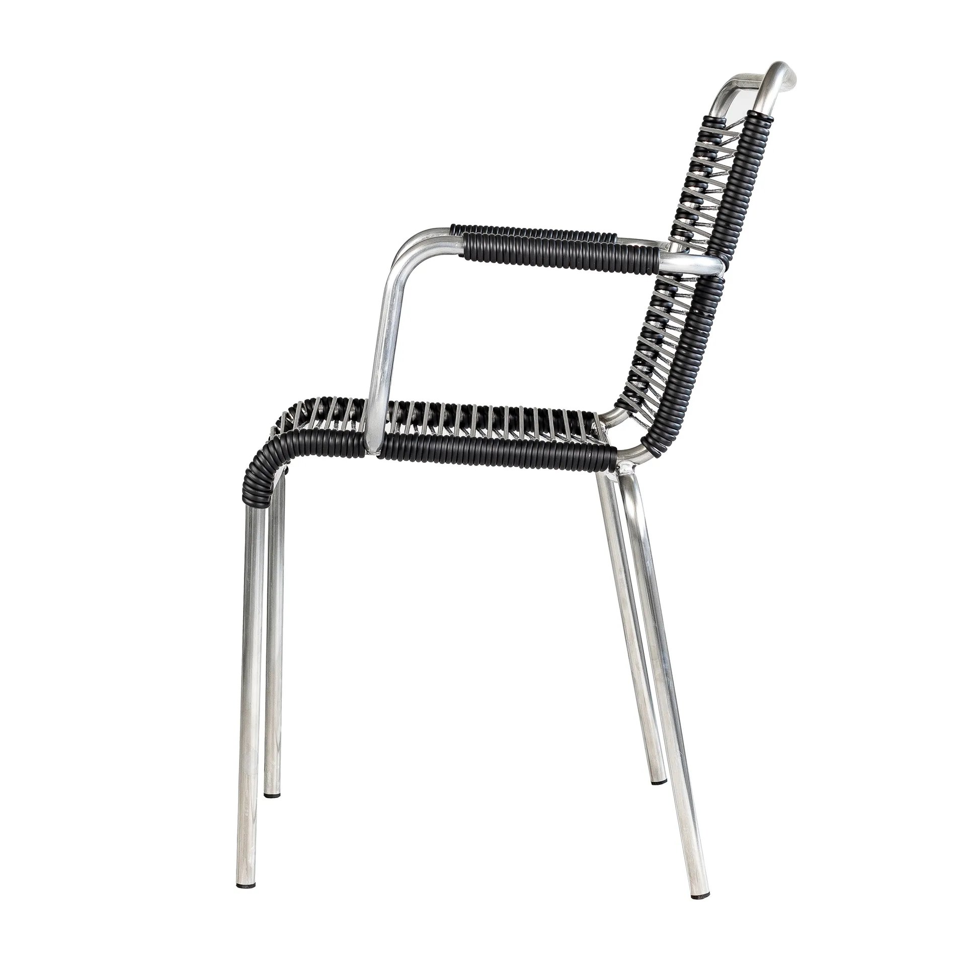 Sedia con braccioli Mya in alluminio, Nero Fiam