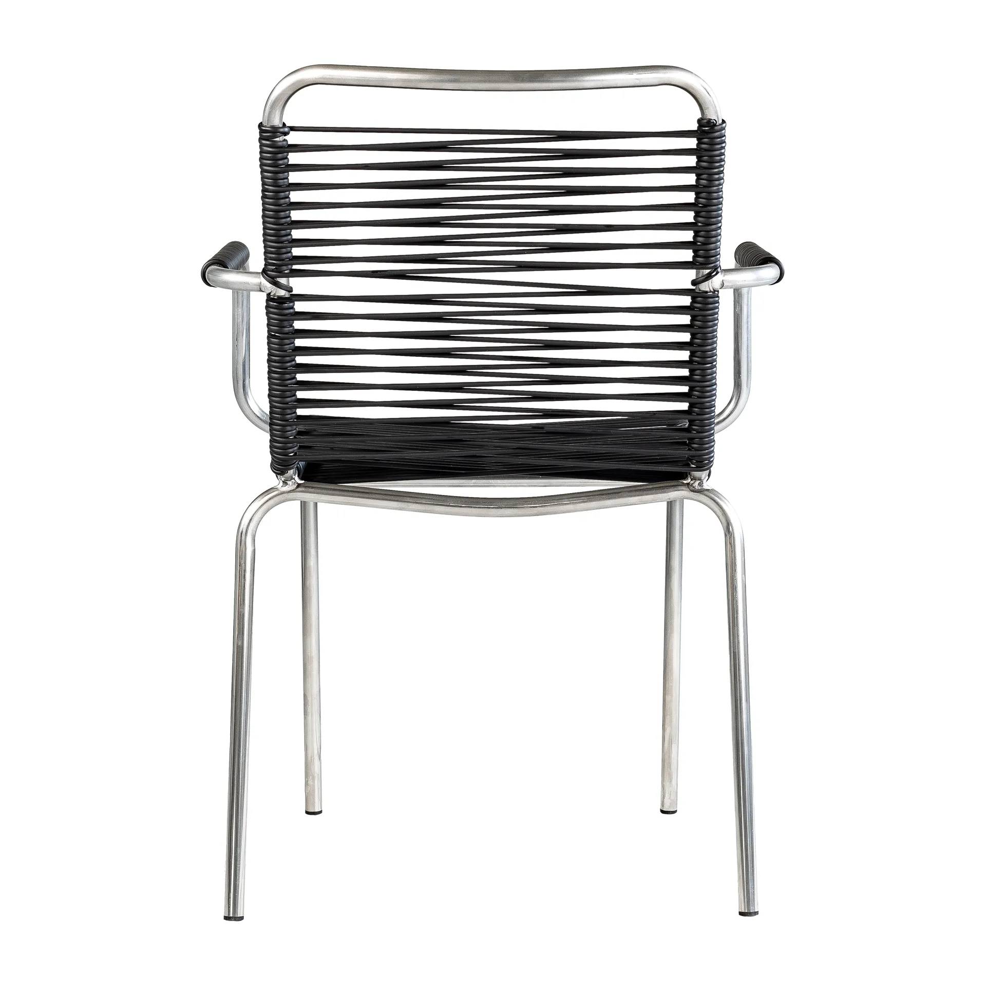 Sedia con braccioli Mya in alluminio, Nero Fiam