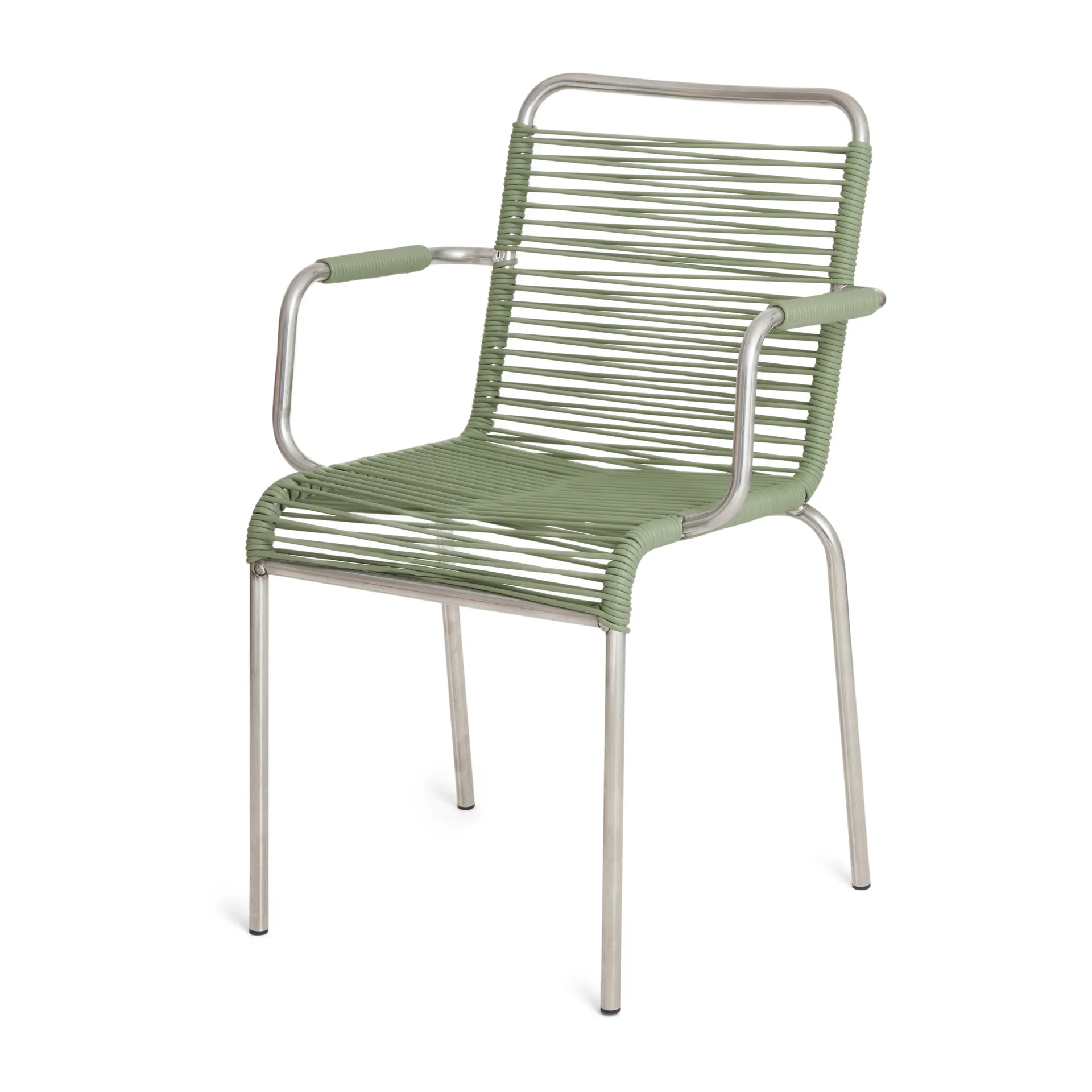 Sedia con braccioli Mya in alluminio, Sage Green Fiam