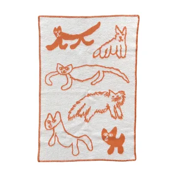 Cats plaid in lana - Arancione, 65x95 cm - Fine Little Day