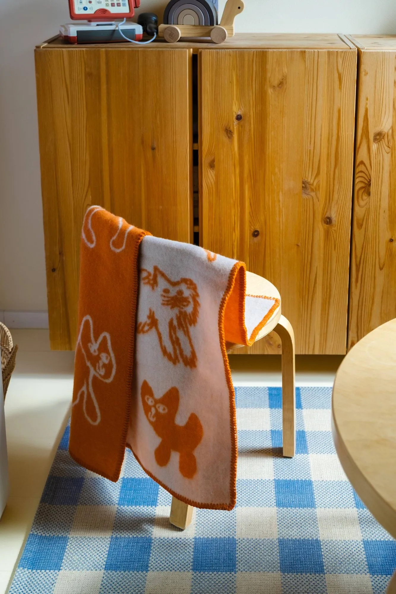 Cats plaid in lana, Arancione, 65x95 cm Fine Little Day