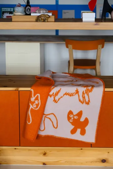 Cats plaid in lana - Arancione, 65x95 cm - Fine Little Day