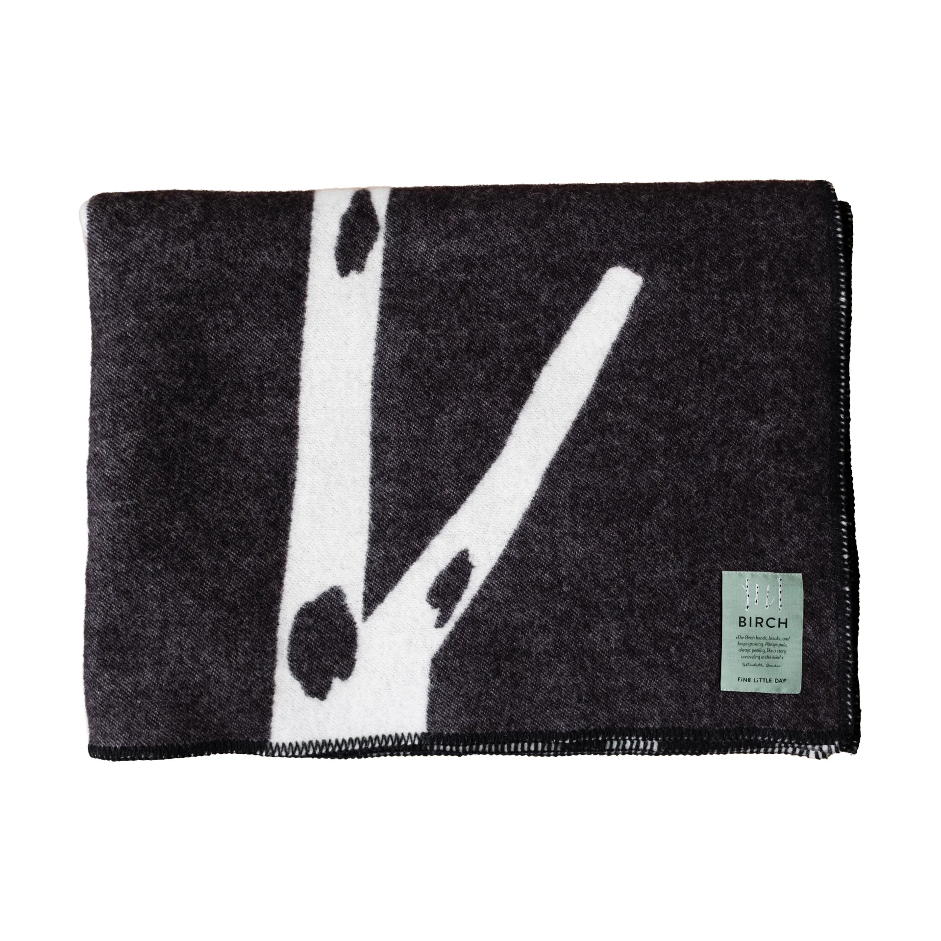 Coperta Birch 130x180 cm, Nero-bianco Fine Little Day