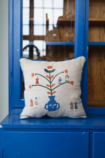 Federa Högtid 38x38 cm - Colore naturale, blu - Fine Little Day