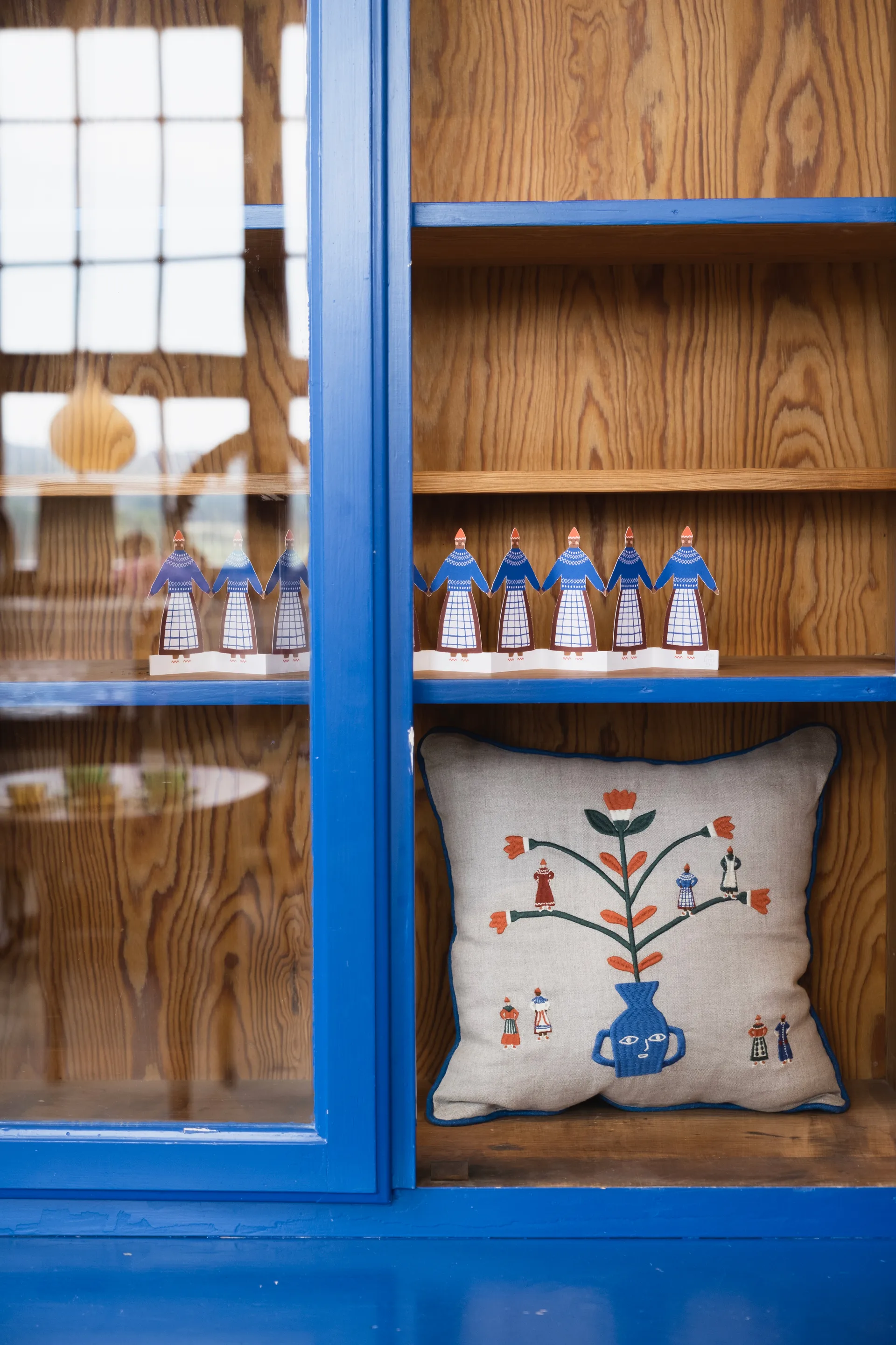 Federa Högtid 38x38 cm, Colore naturale, blu Fine Little Day