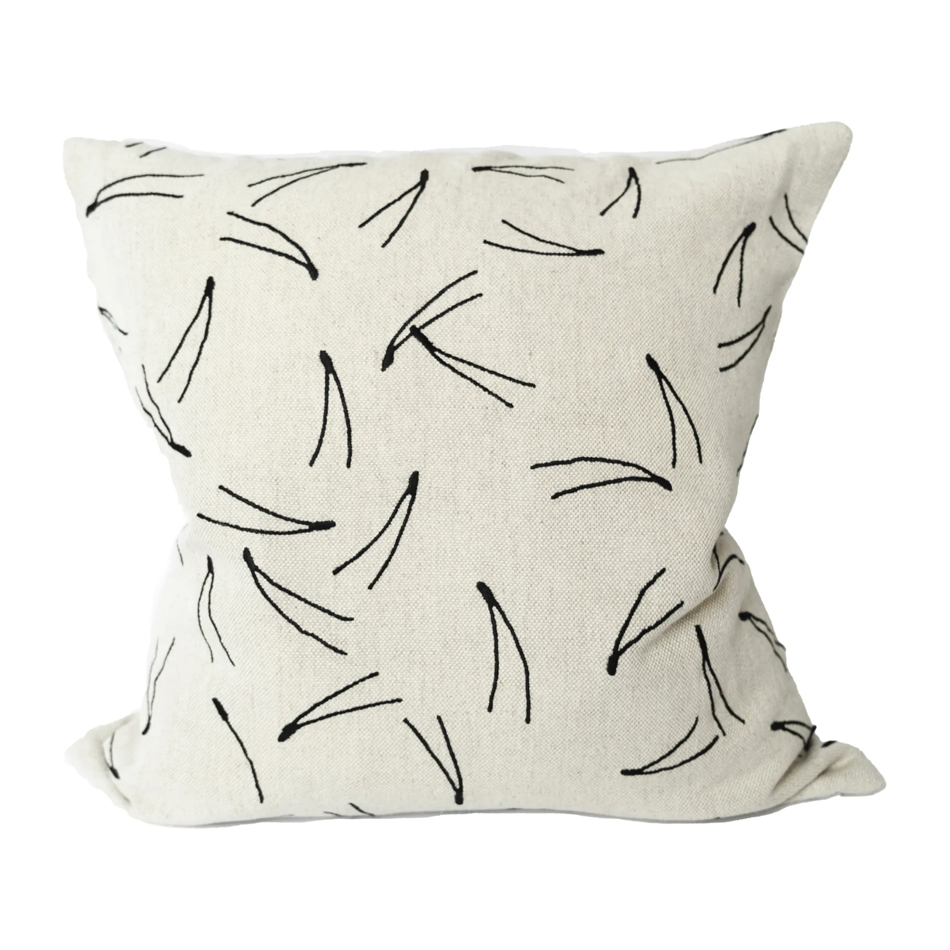 Federa ricamata Barr, 48x48 cm, Natura-nero Fine Little Day