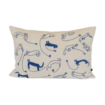 Fodera per cuscino Garnkatter - Natur-blu, 35x58 cm - Fine Little Day