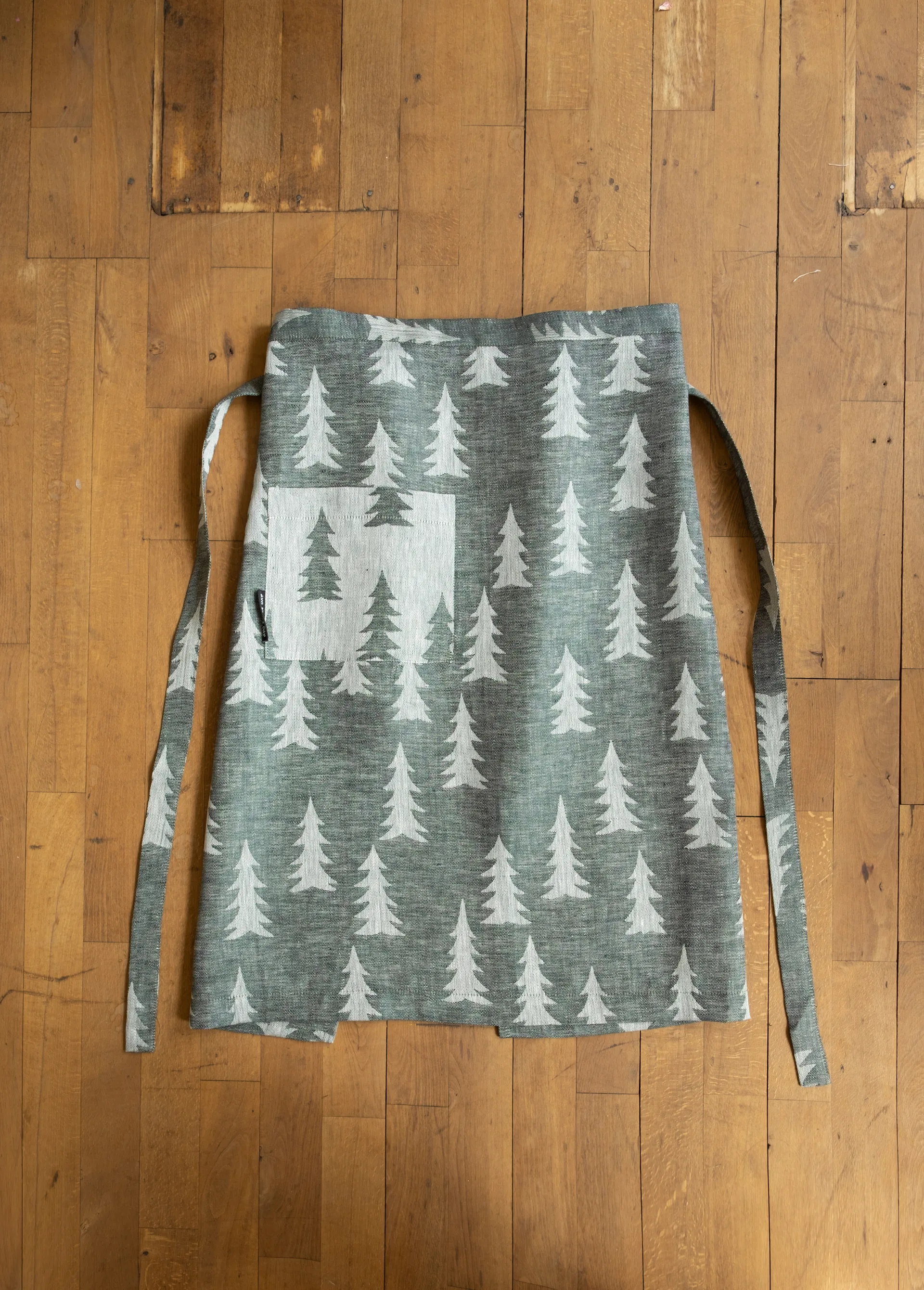 Grembiule con abeti, Verde, bianco Fine Little Day