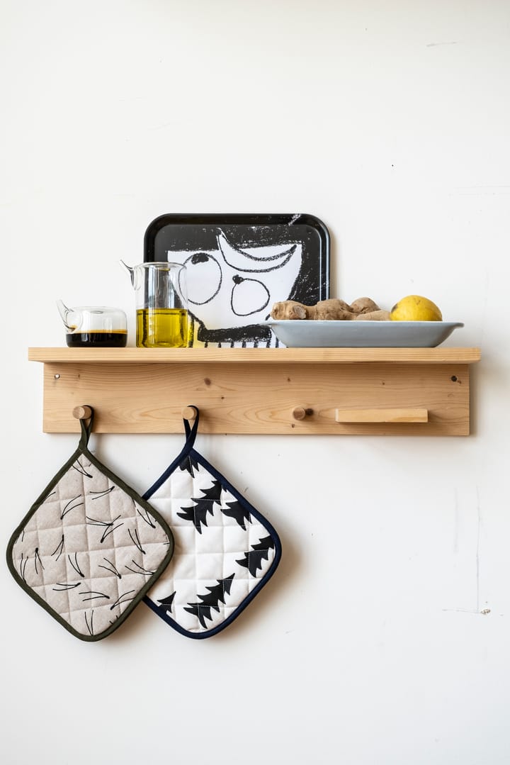 Guanto da forno trapuntato Barr 21x21 cm, Naturale-nero Fine Little Day