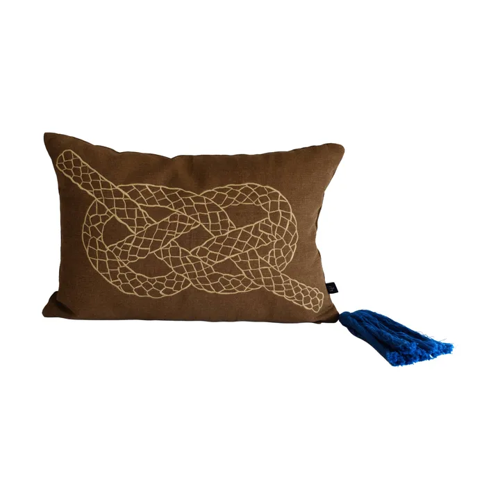 Knop cuscino decorativo - Marrone-oro-blu, 27x40 cm - Fine Little Day