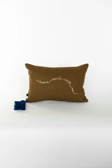 Knop cuscino decorativo - Marrone-oro-blu, 27x40 cm - Fine Little Day