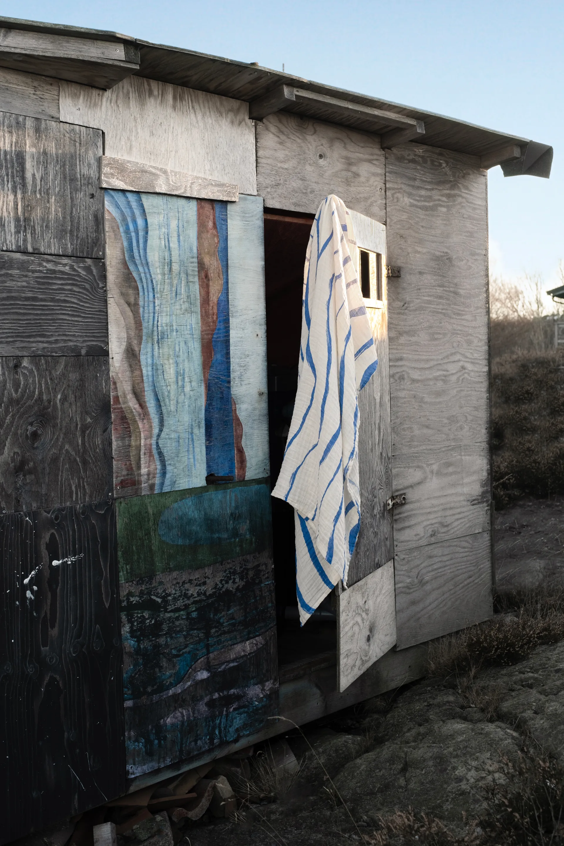 Panno in mussola Våg 120x120 cm, Blu Fine Little Day