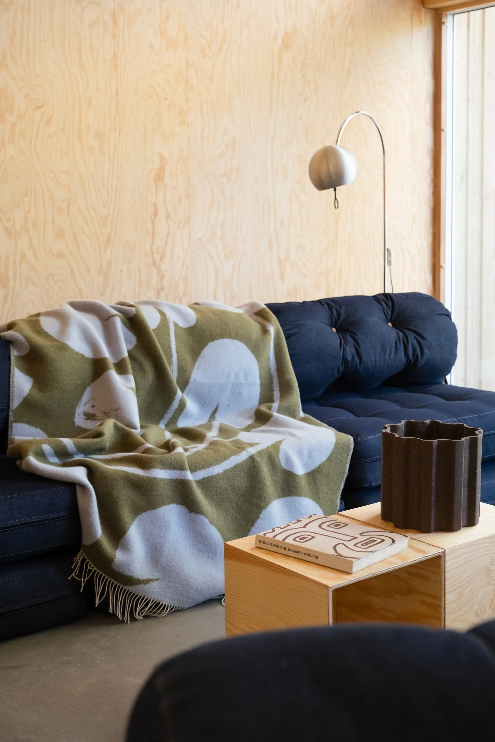 Plaid Water lilies 130x220 cm, Blu-verde Fine Little Day