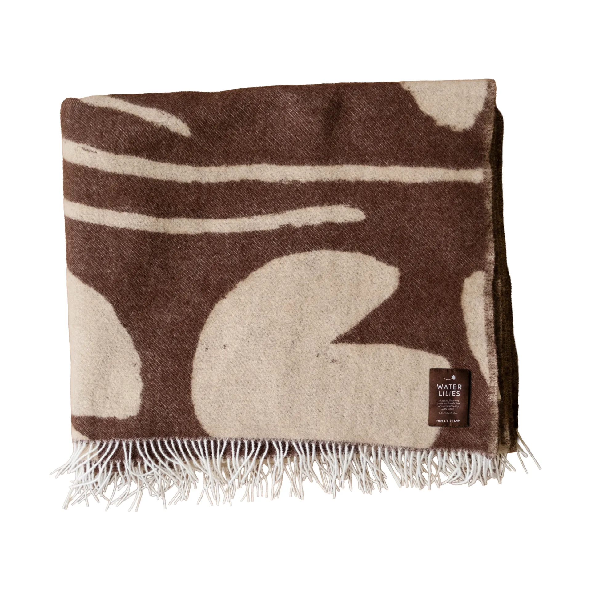 Plaid Water lilies 130x220 cm, Marrone Fine Little Day