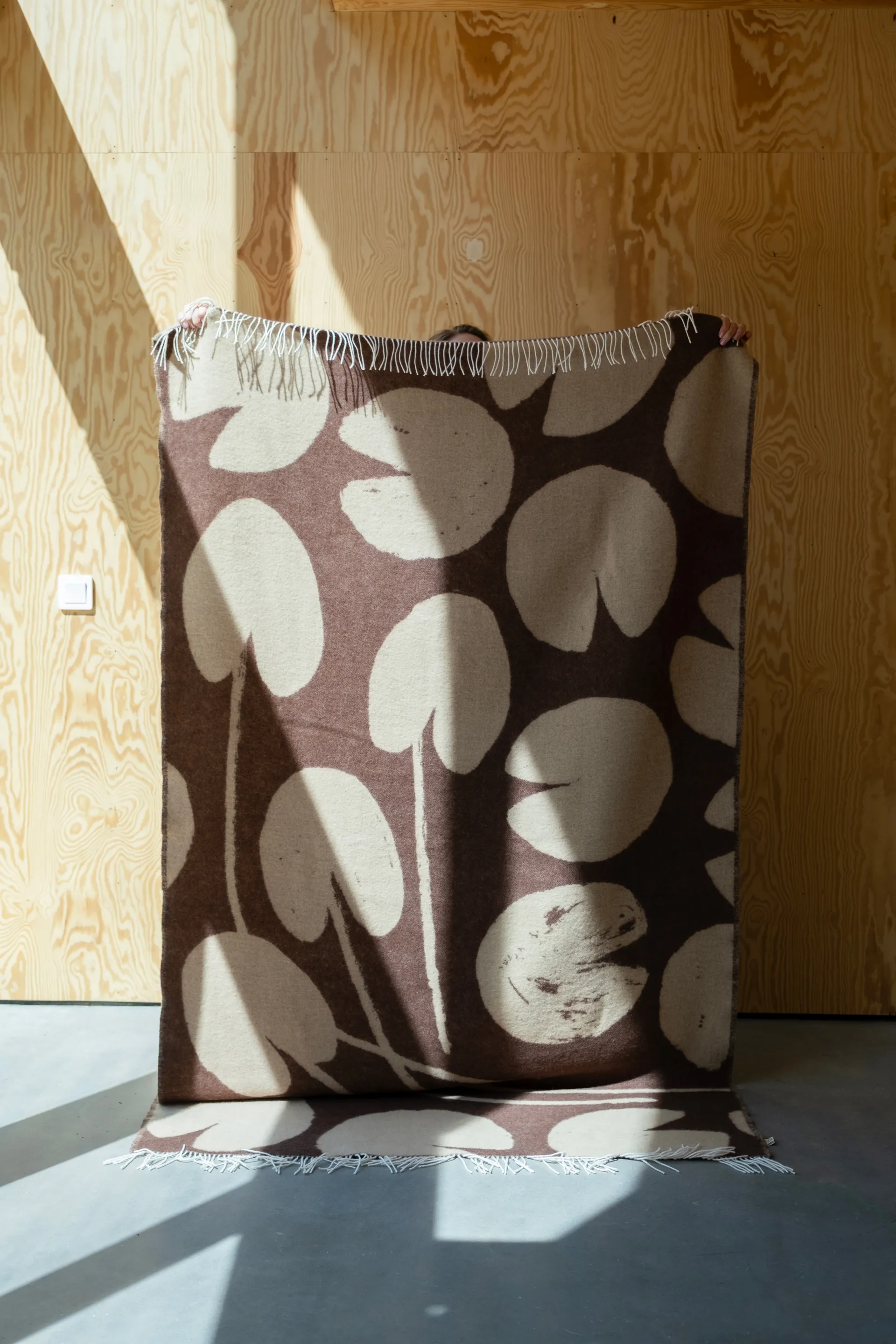 Plaid Water lilies 130x220 cm, Marrone Fine Little Day