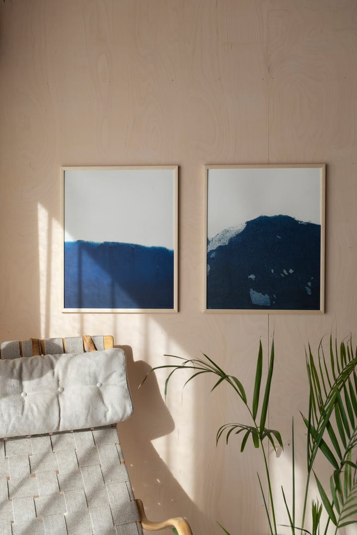 Poster Dyeforindigo ocean 1, 40x50 cm - Blu-bianco - Fine Little Day