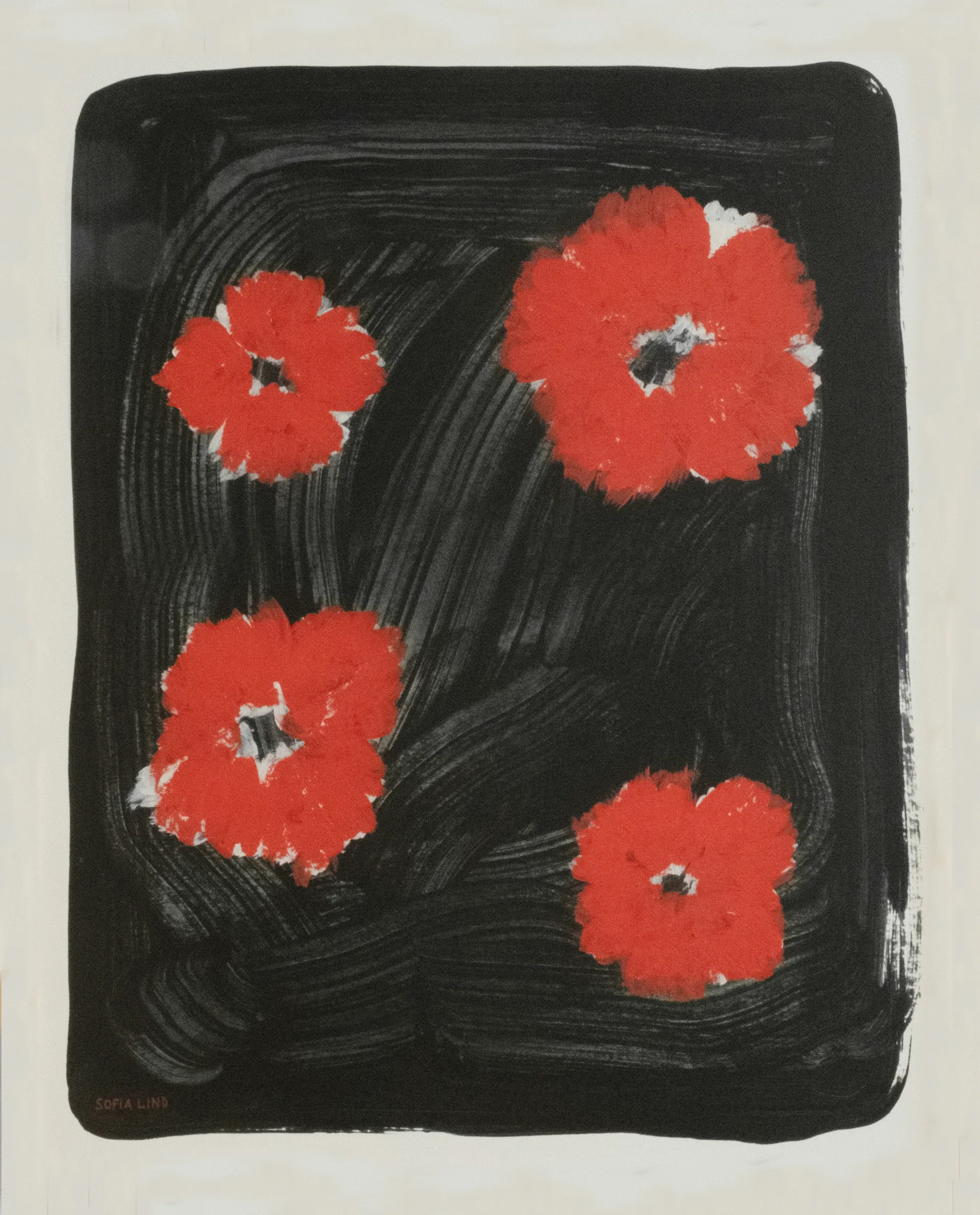 Poster Scarlet pimpernel 40x50 cm, Rosso-nero Fine Little Day