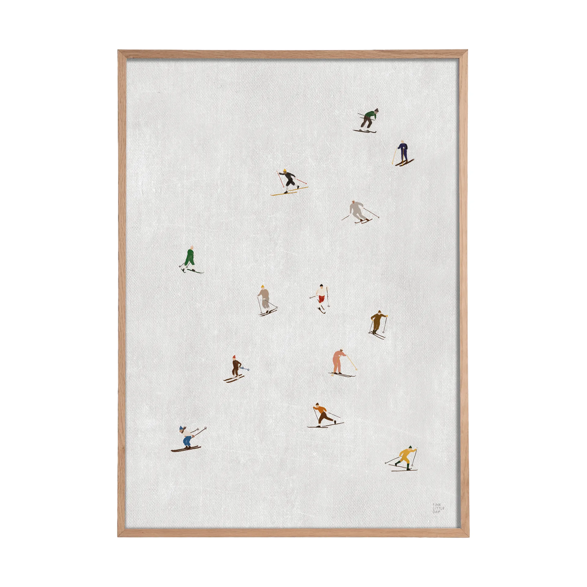 Poster Skiers 50x70 cm, Grigio chiaro Fine Little Day