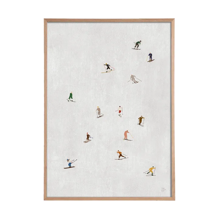 Poster Skiers 50x70 cm - Grigio chiaro - Fine Little Day