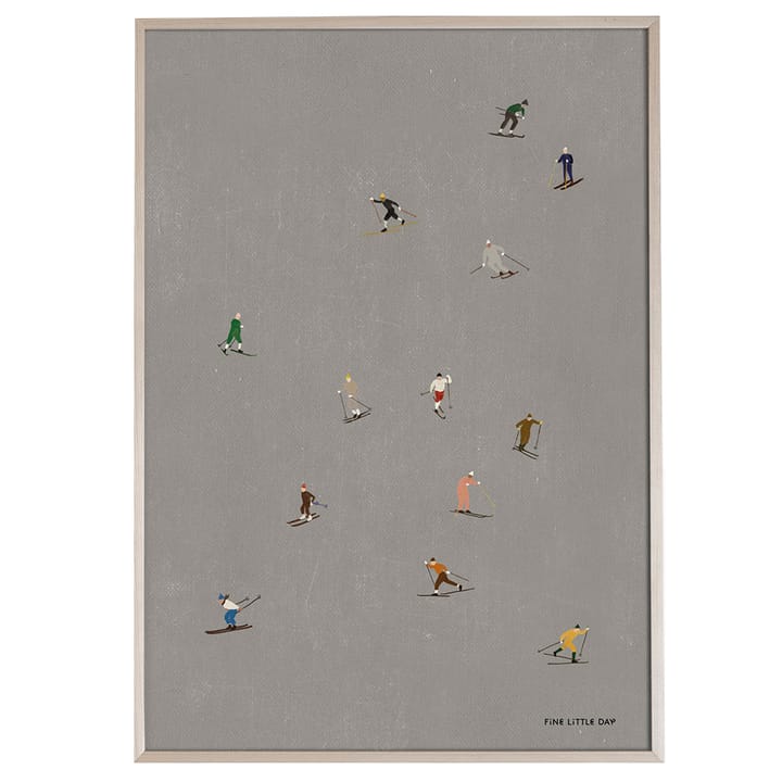 Poster Skiers 50x70 cm - grigio - Fine Little Day