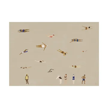 Poster Swimmers - Beige, 50x70 cm - Fine Little Day