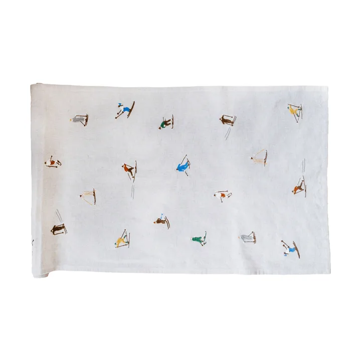 Runner da tavola Skiers - Naturale, 45x150 cm - Fine Little Day
