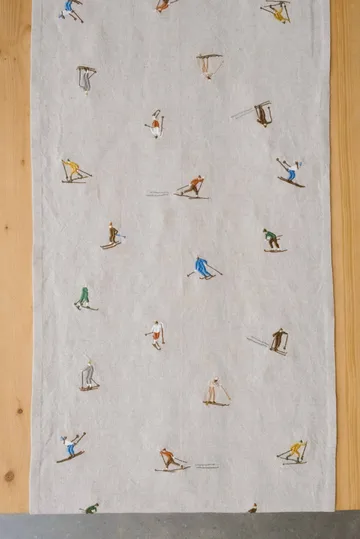 Runner da tavola Skiers - Naturale, 45x150 cm - Fine Little Day