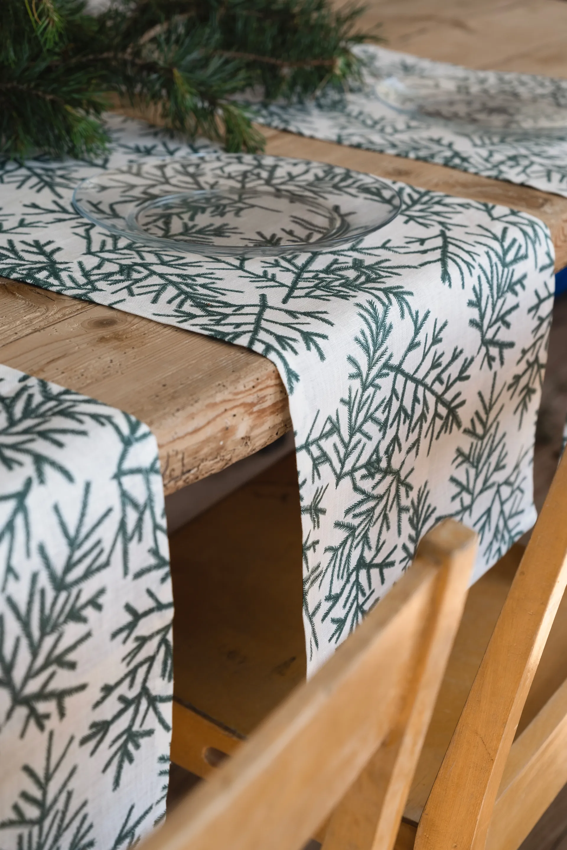 Runner Granris, Bianco, verde Fine Little Day