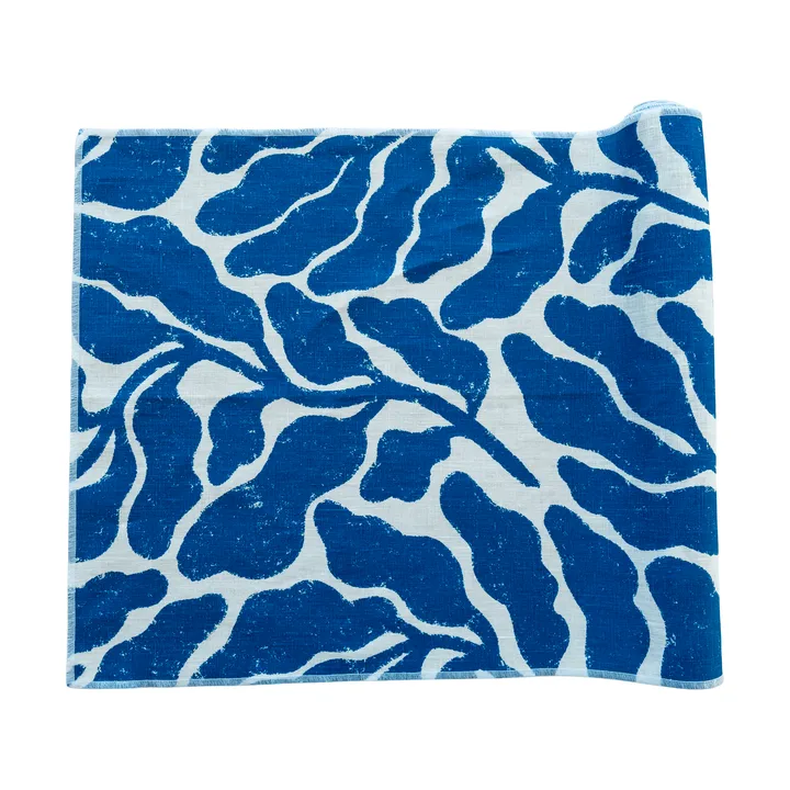 Runner Leaves - Bianco-blu, 47x180 cm - Fine Little Day