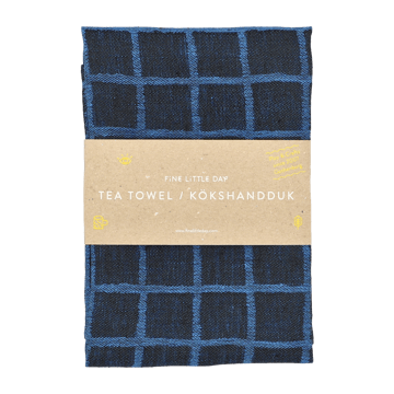 Strofinaccio Rutig in jacquard 47x70 cm - Blu, nero - Fine Little Day