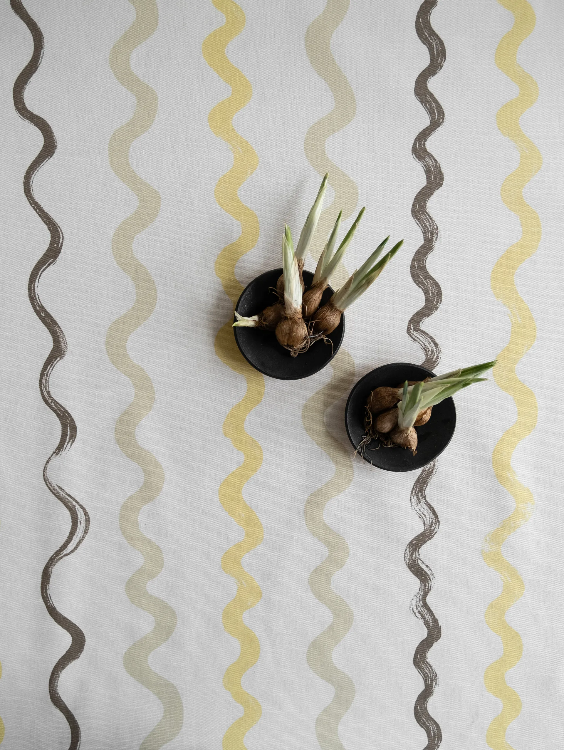 Tela cerata Randig, Bianco, giallo Fine Little Day