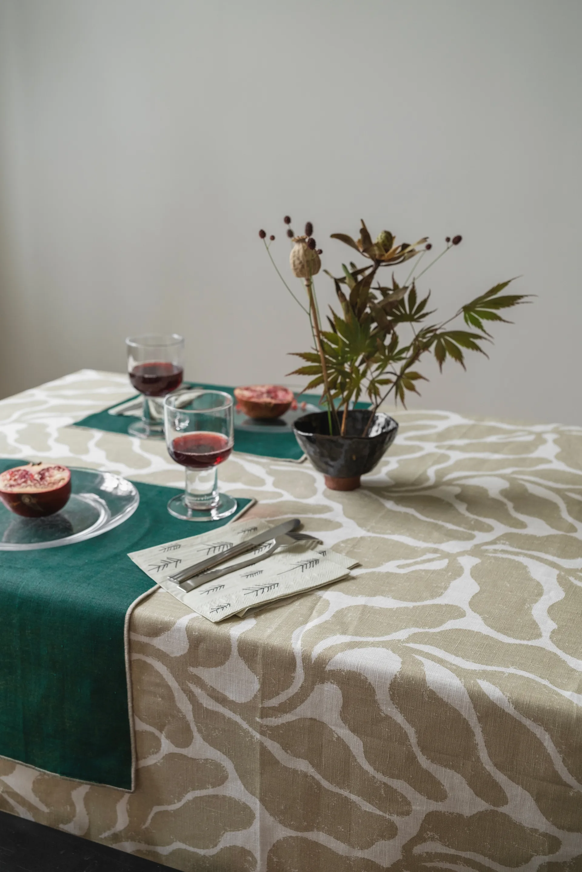 Tovaglia Leaves 149x250 cm, Sabbia Fine Little Day