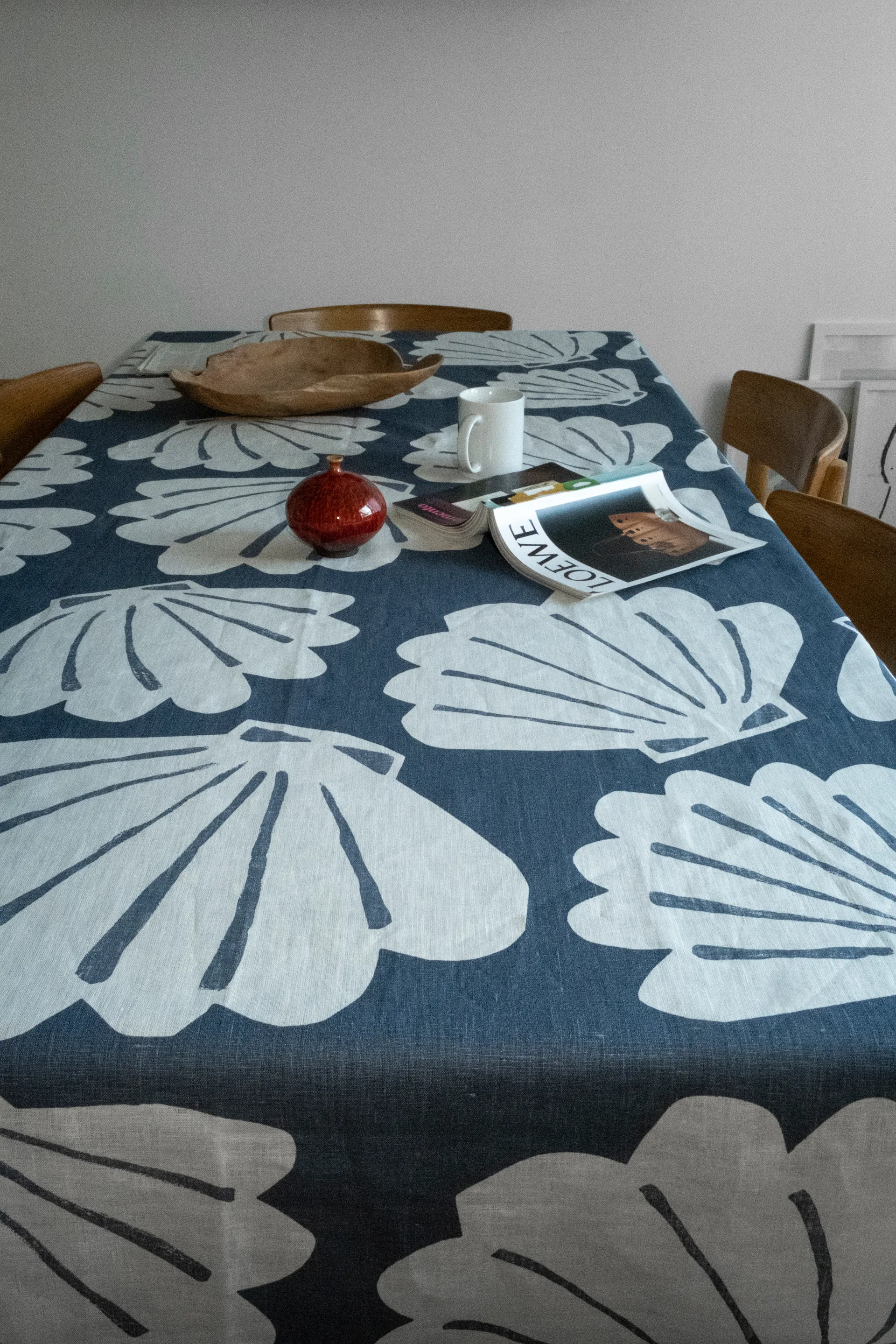 Tovaglia lino Shell 149x149 cm, Blu Fine Little Day