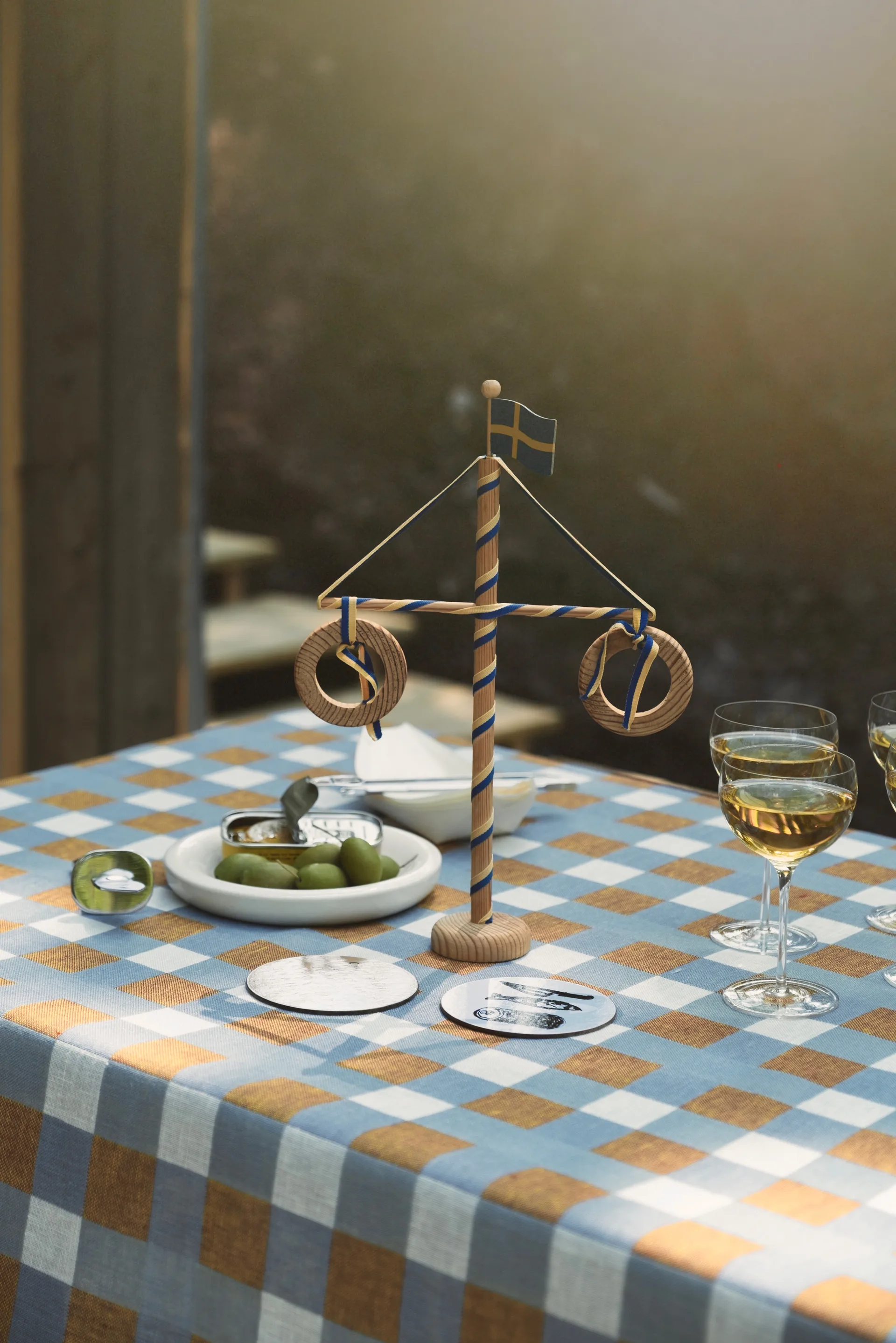 Tovaglia Rutan a quadri 147x250 cm, Avena Fine Little Day