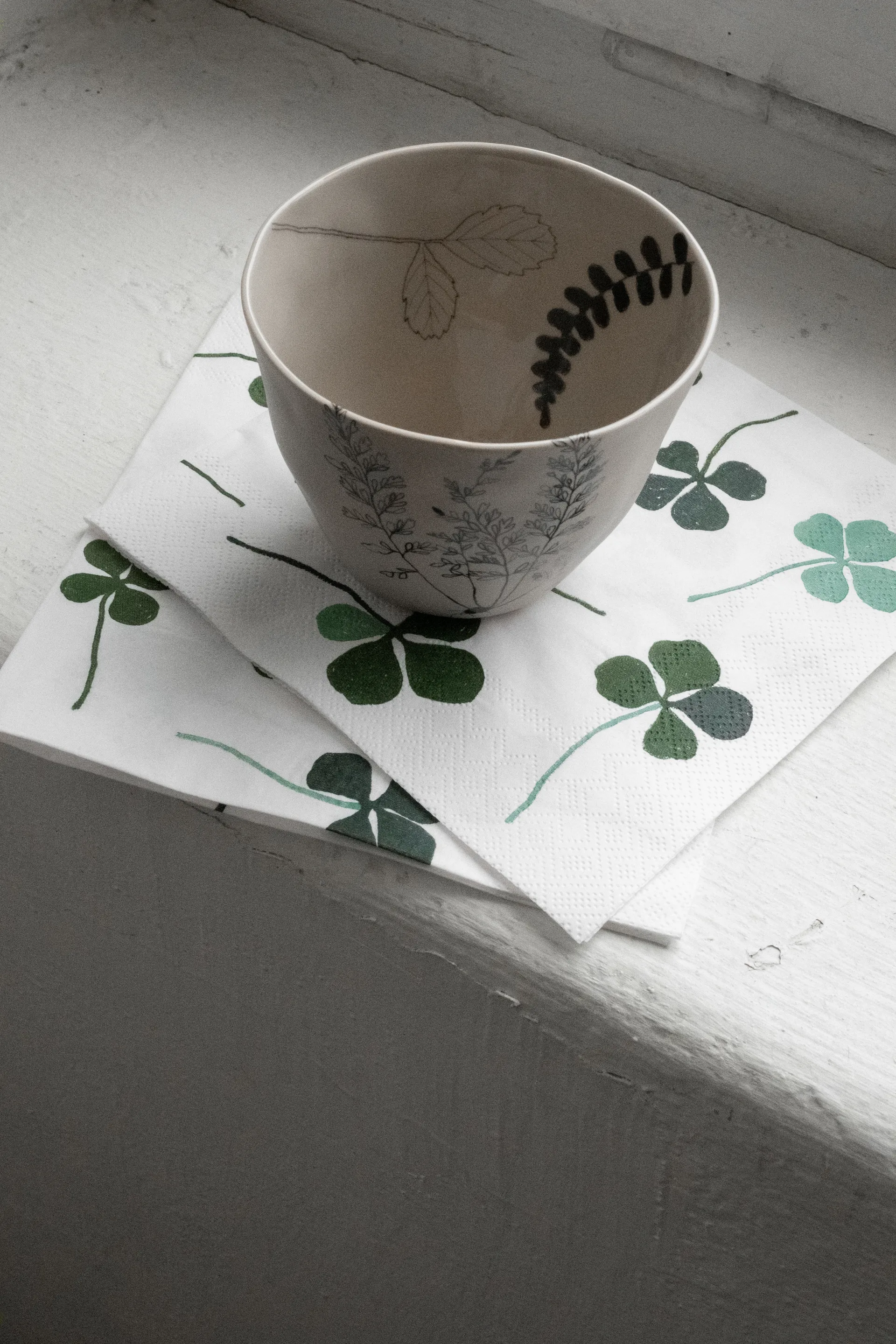 Tovaglioli Clover confezione da 25 , Bianco-verde Fine Little Day