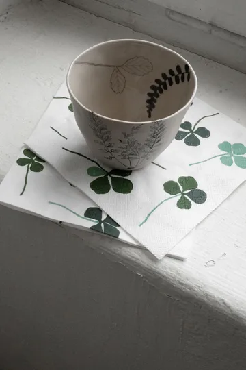 Tovaglioli Clover confezione da 25  - Bianco-verde - Fine Little Day