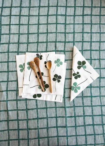 Tovaglioli Clover confezione da 25  - Bianco-verde - Fine Little Day