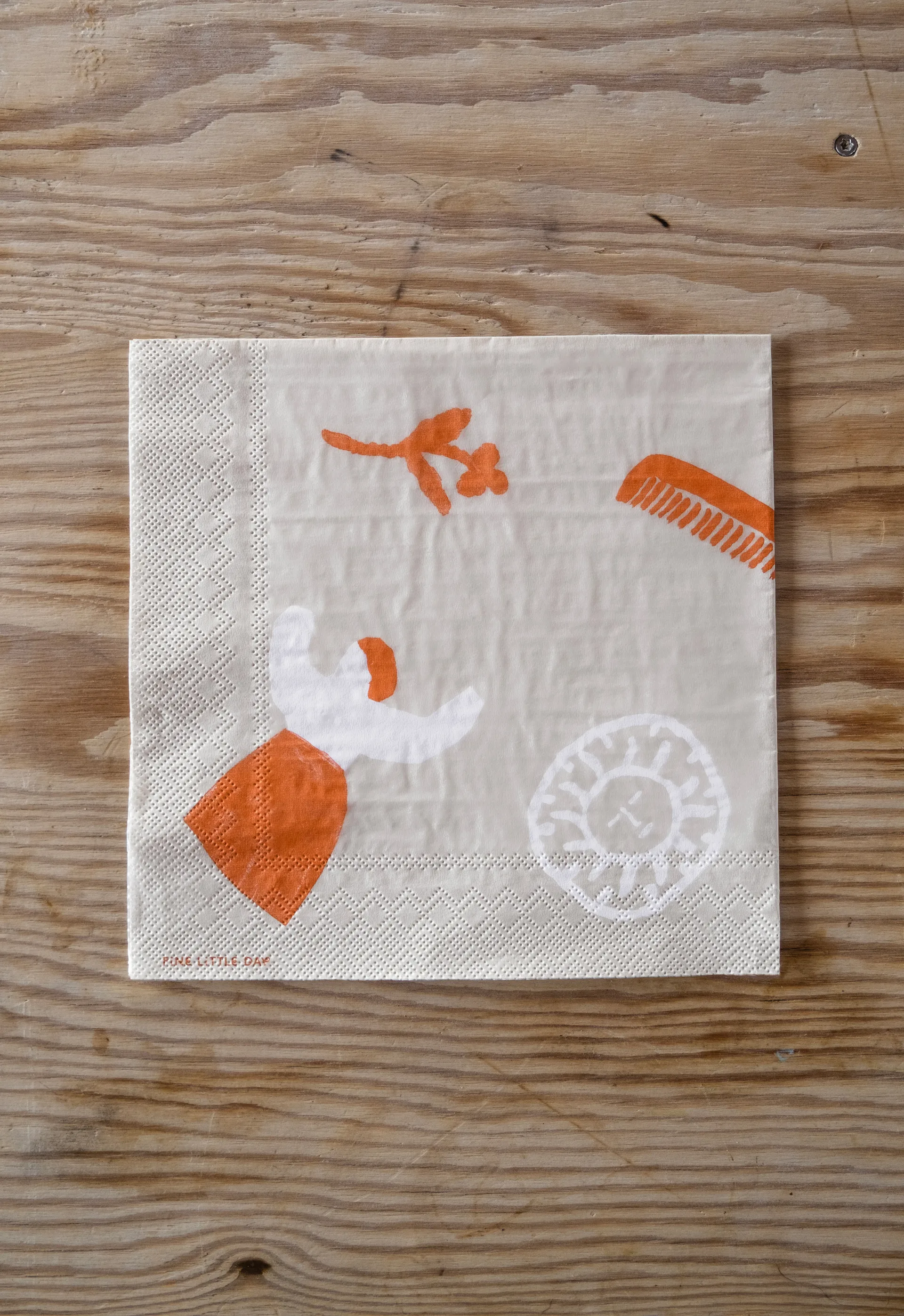 Tovagliolo Figures, confezione da 20, Beige, rosso Fine Little Day