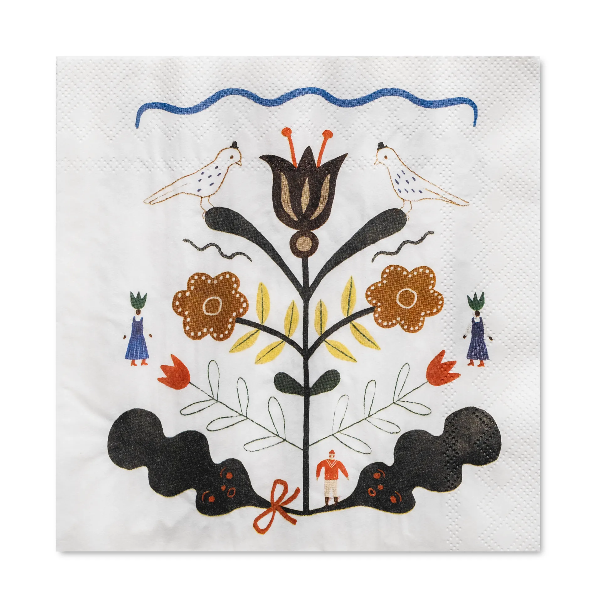 Tovagliolo Kurbits 33x33 cm, confezione da 25, Bianco, multicolore Fine Little Day